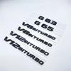 2017 Flat Letters G63 G65 V8 Biturbo V12 Biturbo Emblem for Mercedes Benz AMG W463 Car Side Fender Trunk Nameplate Logo Sticker AV1