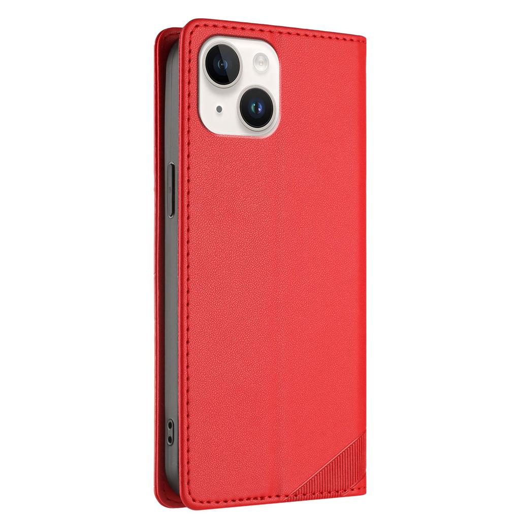 Für iPhone 15 Handyhüllen Punk-Stil Geprägtes Portemonnaie Ständer Lederhülle