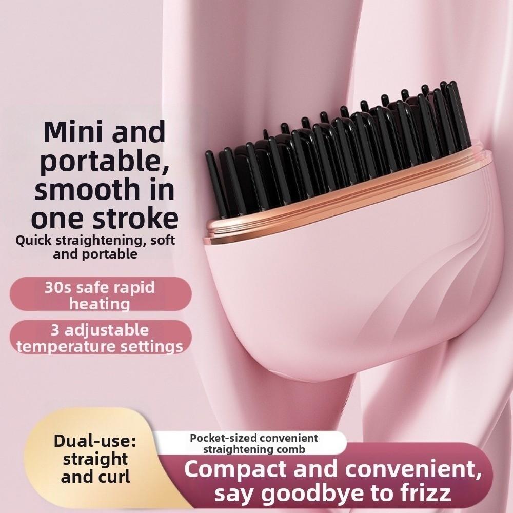 USB Charging Wireless Bangs Comb Fast Heating Portable Hair Straightener Festival