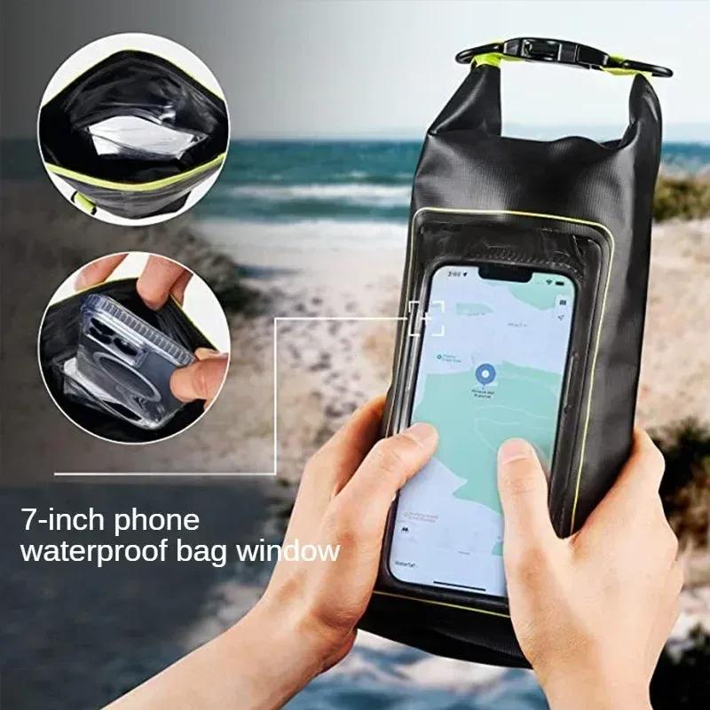 Outdoor Sports Bags 2L Dry Bag Touch Screen PVC Waterproof Bags For Trekking Drifting Rafting Surfing Kayak Camping Equipment