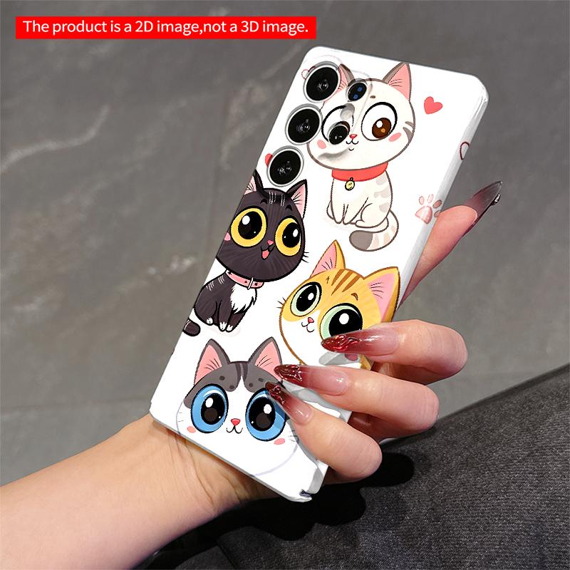 2DFlat Samsung phone case Cute Cat Collection Phone Case Applicable to Galaxy S23 S24 S25ULTRA S26 A12 A14 A15 A16 A54 A55