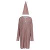 Boys Striped Soft Pajama Set Long Sleeve Loose Sleep Robe Nightgown with Adjustable Sleeping Cap Homewear for Christmas Xmas