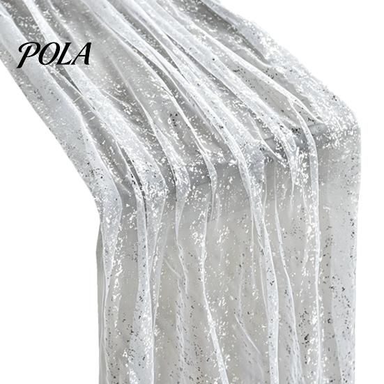 Long Fabric Table Runner Glittery Runner, Sheer Flowing Tulle Elegant Centerpiece for Home Wedding Baby Shower Bridal Decor Sophisticated