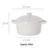 Ceramic Double-Ear Baking Bowl with Lid (400-600ml) - Anti-Scald Soup, Egg, Pudding, Stew Pot
