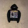 American fashion hip-hop zipper jacket loose high street personality print men's and women's same hooded sweater