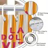 La Dolce Vita Striped Shower Curtain Machine Washable All Season Waterproof Privacy Protection Modern Design Fun Hooks Included