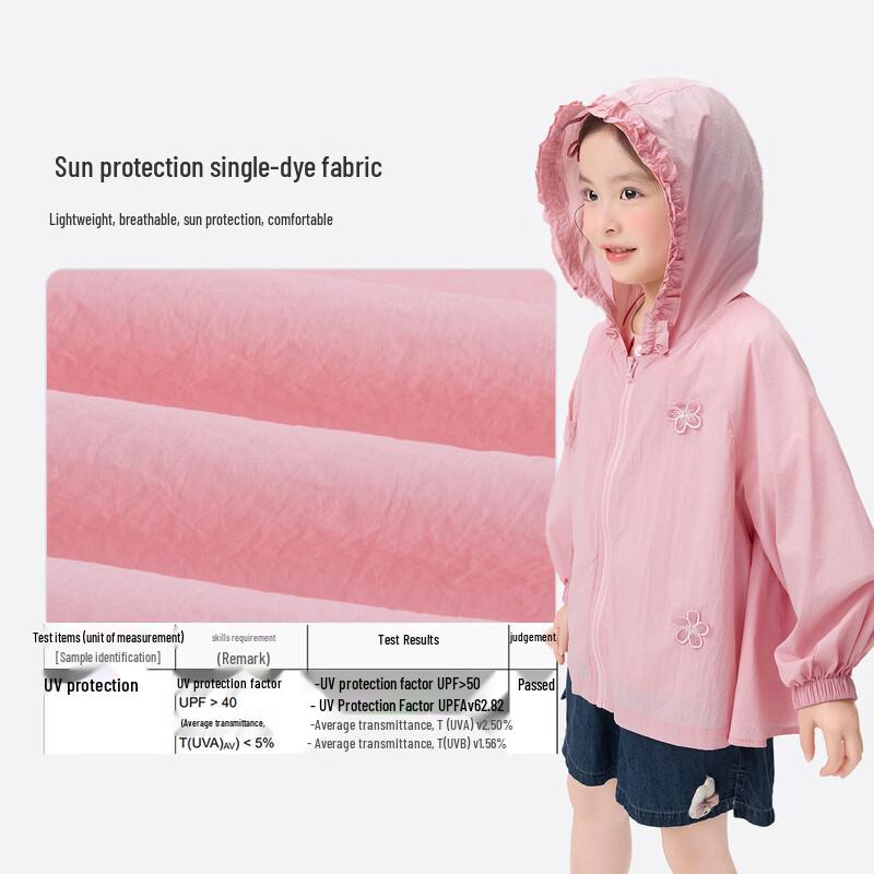 Girls' Lightweight Hooded UV Protection Sun Jacket