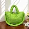 Women Quilted Shoulder Bag Large Capacity Puffer Tote Handbag Solid Color Quilted Plaid Handbag Ladies Commute Bag