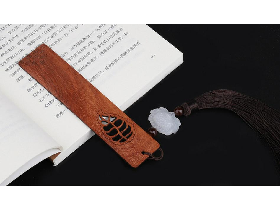 Rosewood Bookmark: Retro Chinese Style Gift for Students - Artistic Ancient Design, Custom DIY Option