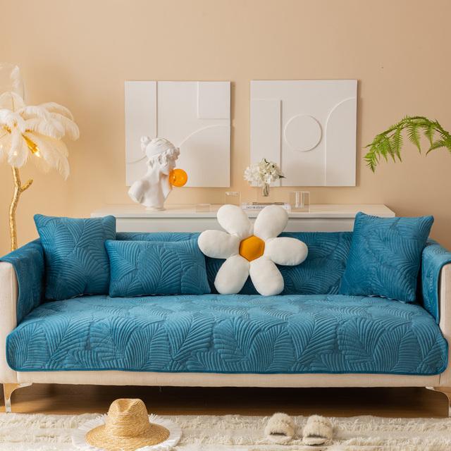 

Европейский чехол для дивана, универсальный однотонный чехол для дивана, полотенце, противоскользящий чехол для дивана, полотенце для дивана для декора гостиной 70x70cm 1pc