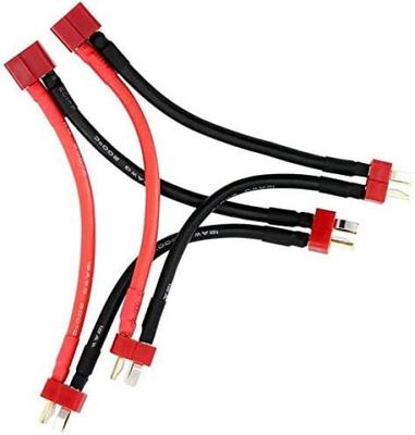 2 szt. Złącze szeregowe Deans T Seria T 1 żeńskie na 2 męskie Wtyczka T Adapter szeregowego złącza zasilania z przewodem 12 cm do quadkoptera RC Multirotora