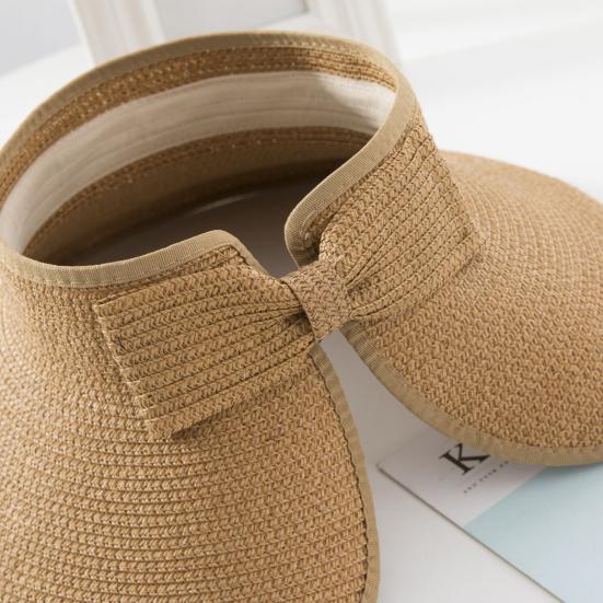 Protetor solar na moda da cor sólida da corda elástica do chapéu de pouco peso da praia