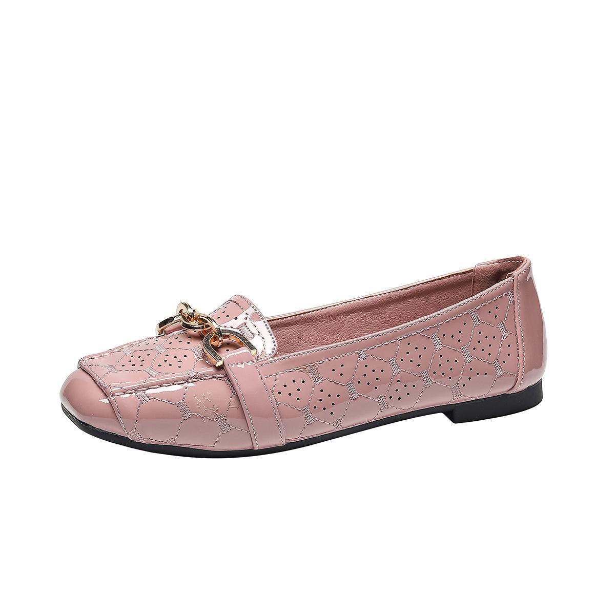 Женские туфли на плоской подошве с квадратным закрытым носком. Повседневная легкая — фото 6