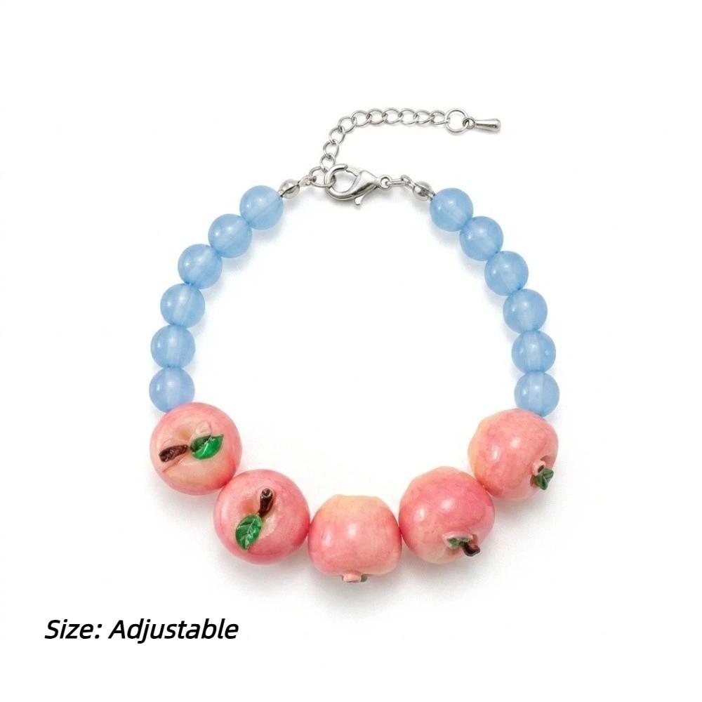 Lemon Bracelets Charm Bracelet for Women Resin Beaded Wrist Jewelry Party Accessory