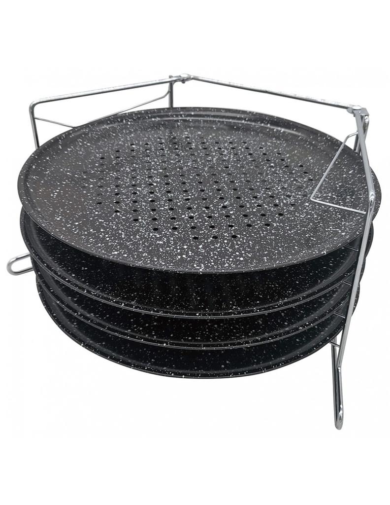 Zestaw 4 form do pizzy 32cm ze stelażem KINGHOFF KH-1553