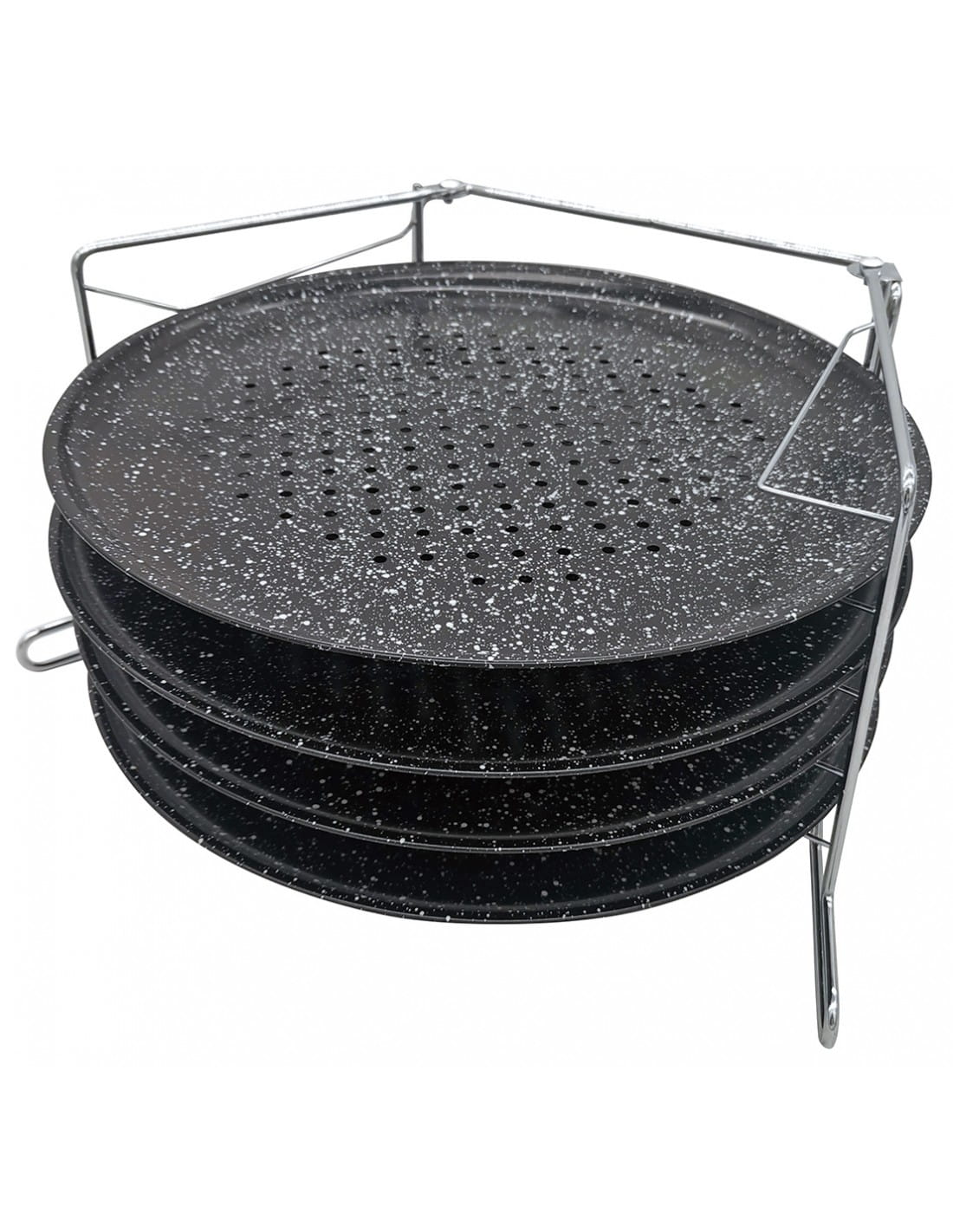 Zestaw 4 form do pizzy 32cm ze stelażem KINGHOFF KH-1553