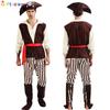 Eyecatching Beige Striped Skeleton Pirate Costume Unisex Design For Fun Halloween