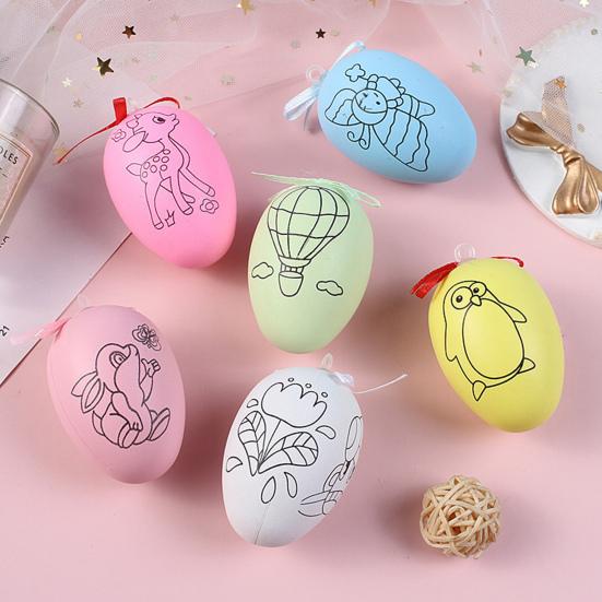 Yousheng Puzzle Painting Egg Lovely Festive Creative with Pen Anti-scratch Decorate Plastic Artificial Easter DIY Egg Student Gift