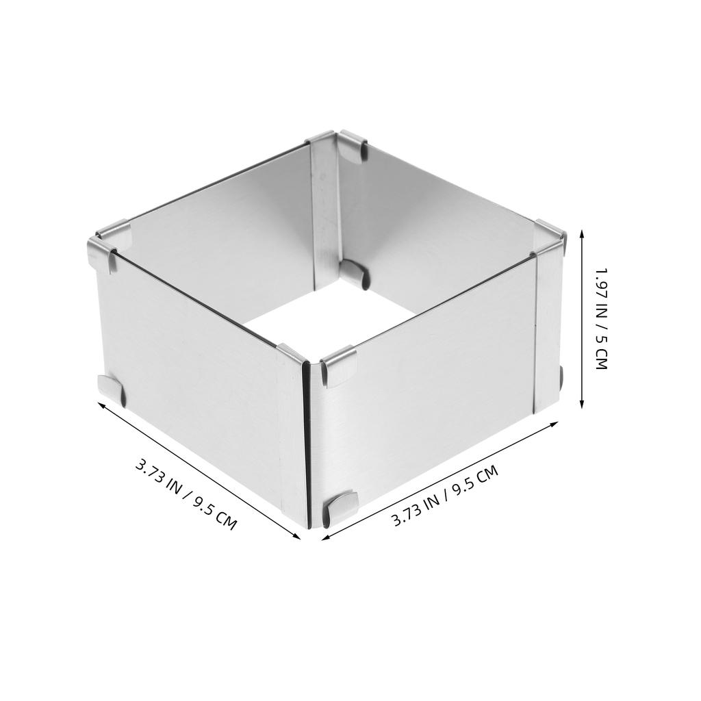 2,5 tums Fyrkantig Rostfri Stål Tårtring Mousseform Högtemperaturtålig för Bakning och Matlagning DIY Tårta