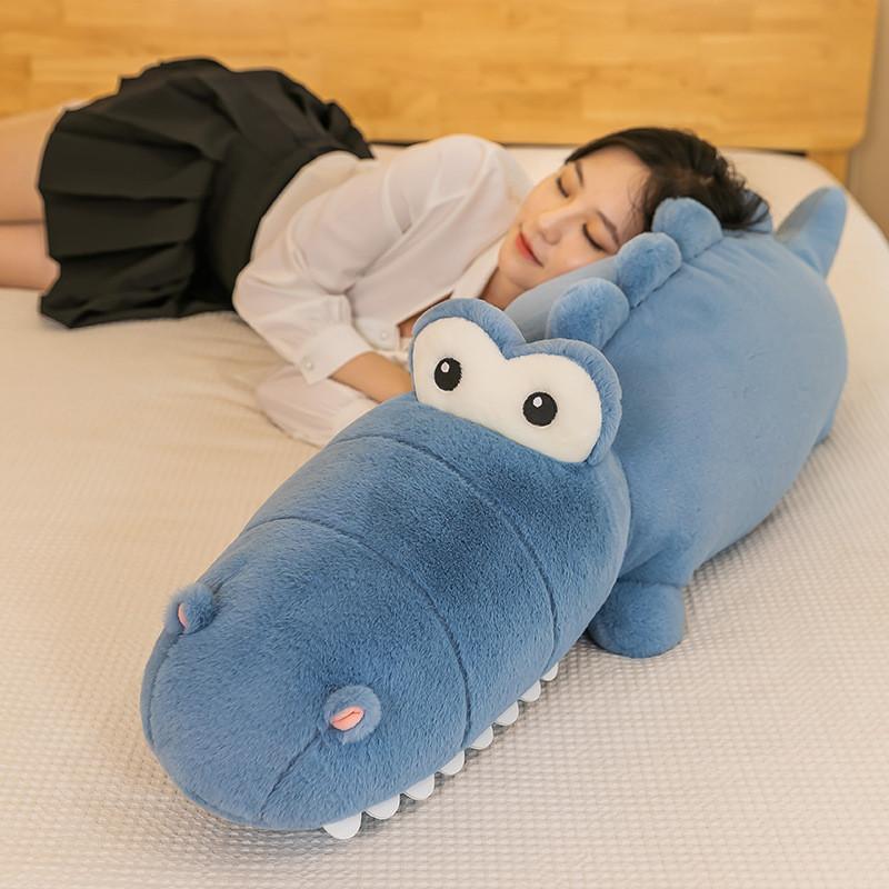 

Cute Cartoon Crocodile Plush Pillow Soft And Cuddly Stuffed Animal For Kids 65cm/25.59in синій