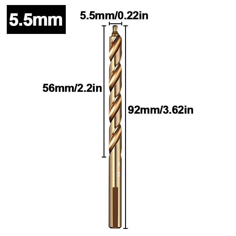 Cobalt Step Drill Bit M35 High Speed Steel Straight Shank 3-13mm HSS Twist Bit for Metal Stainless Steel Iron Drilling