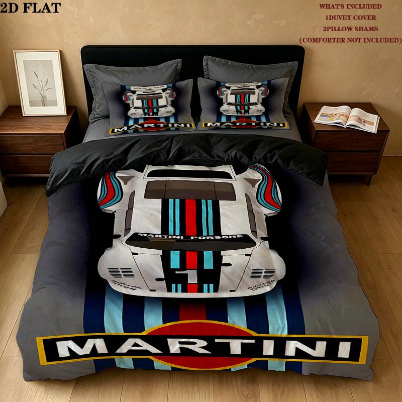 Martini Pattern Bedding Quilt Set Quilt Cover Pillowcase Home Birthday Gift(1 * duvet cover + 2 * pillowcase, without core)