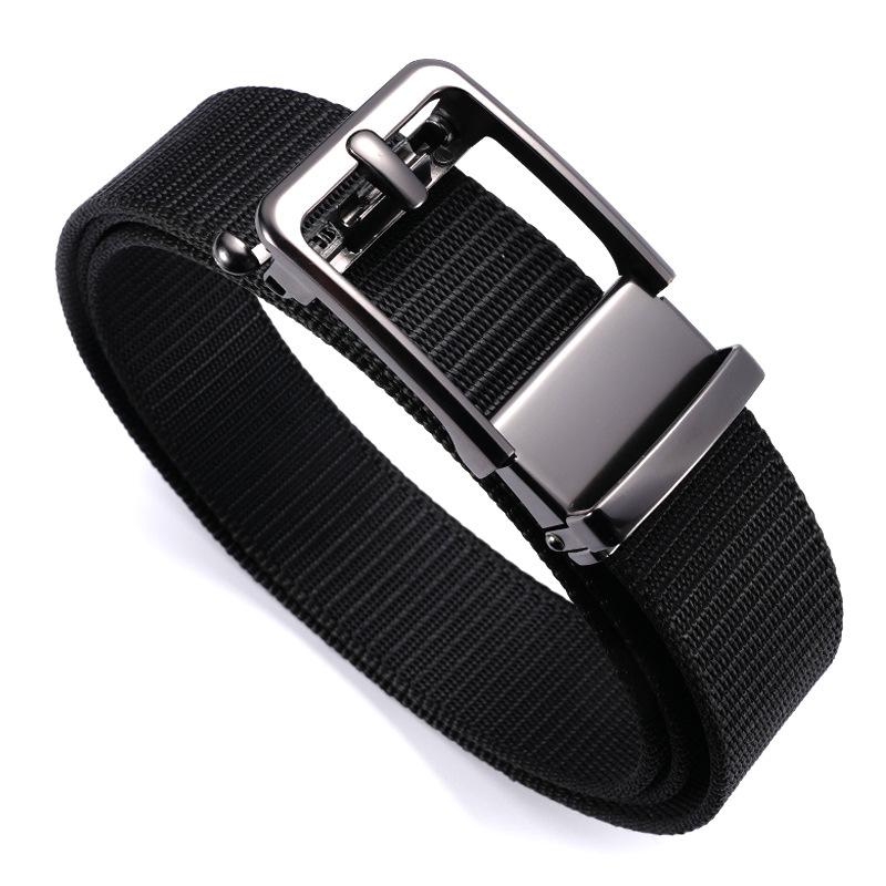 New Men's Belt Tactical Automatic Alloy Buckle Nylon Belt Braided Belt Workwear Outdoor Training Belt Men