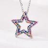 Trendy Multicolor Star Zincon Pendant Necklace For Women Stainless Steel Chain Choker Vintage Necklace Female Daily Jewelry Gift