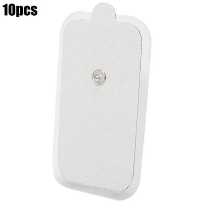 10pcs 5x9cm/2x3.5in EMS/TENS Physiotherapy Button Patch Reusable Meridians Massage Electrode Pads