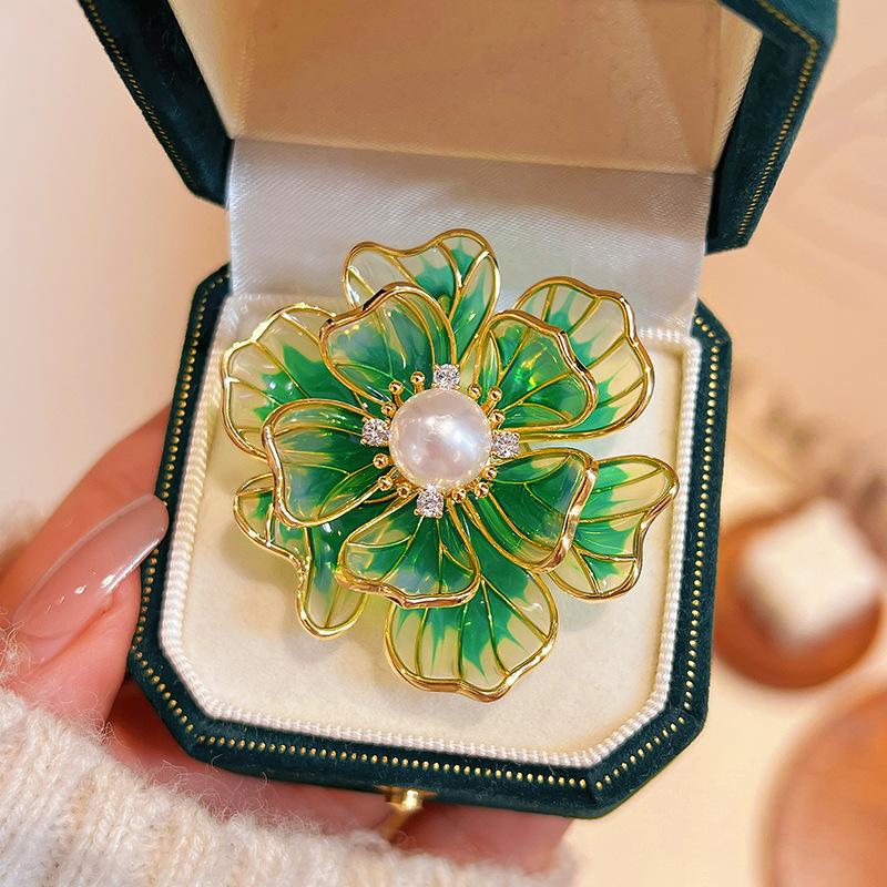 Große Pfingstrose Brosche High-End-Damen-Cheongsam-Accessoires Pin Button Brosche High-End-Exquisite Mode Nischen-Accessoires