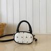 2025 Summer New Korean Version Niche Bow Bag Women's Shoulder Messenger Bag Polka Dot Portable Small Square Bag