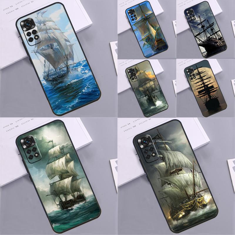 Sailing Pirate Ship Boat Case For Xiaomi Redmi Note 14 13 Pro 9 10 11 12 Pro 10S 11S 12S Redmi 13C 10C 12C 14C Coque