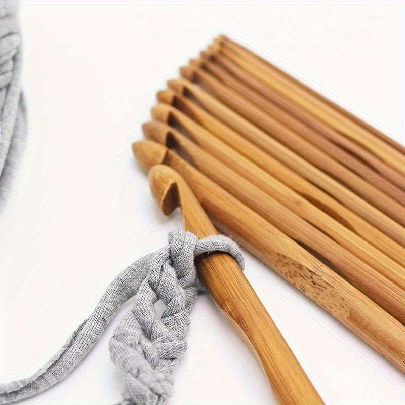 12pcs/set 3-10mm Bamboo Handle Crochet Hook Knit Craft Knitting Needle Weave Yarn for Handcrafted Weave Yarn Craft