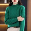 Stylish Women's High-Neck Pullovers: Thick, Half-Knit Base Layer for Autumn and Winter.