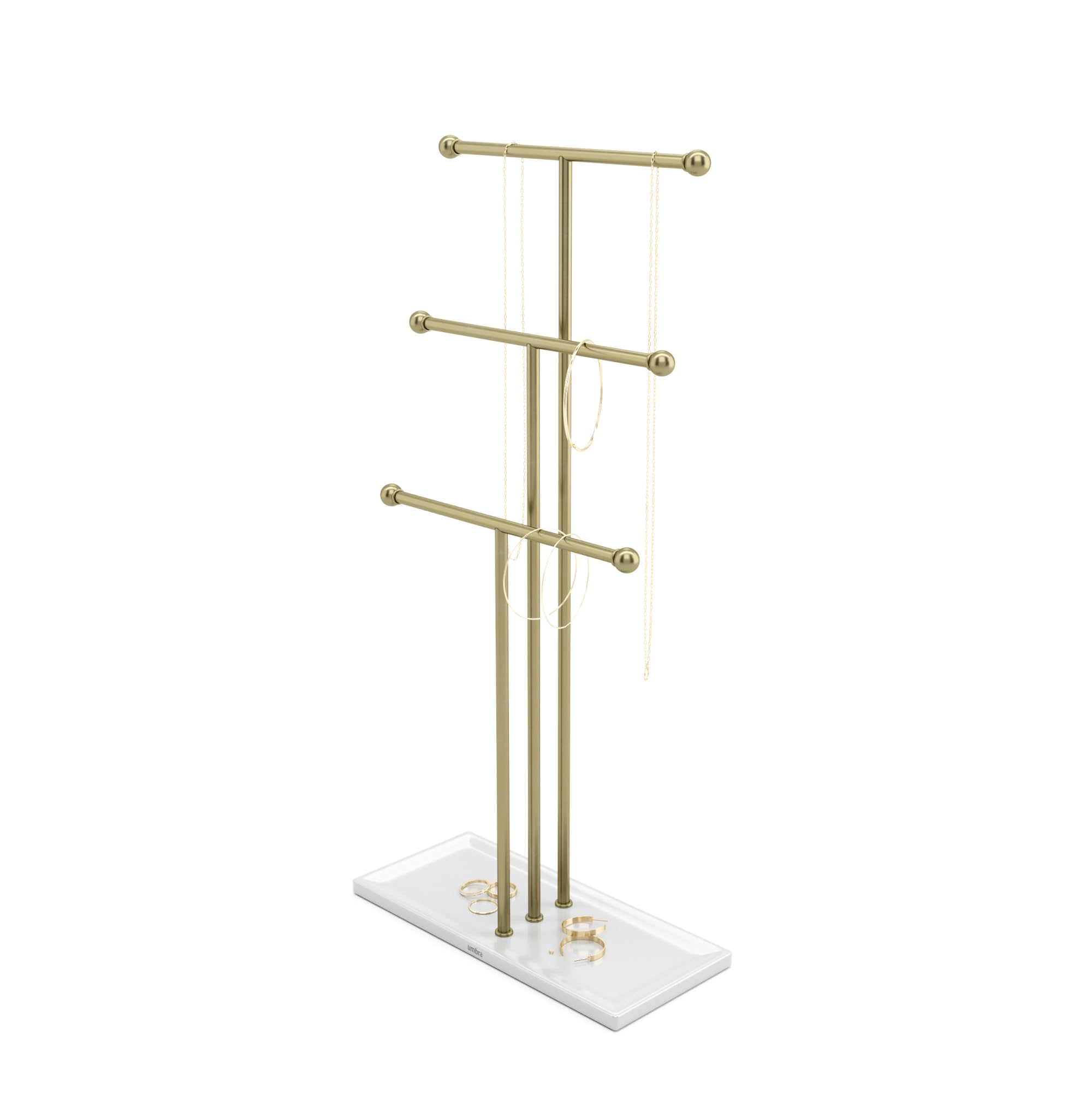 

Official Umbra Trigem Jewelry Stand, KD, White/Brass белый