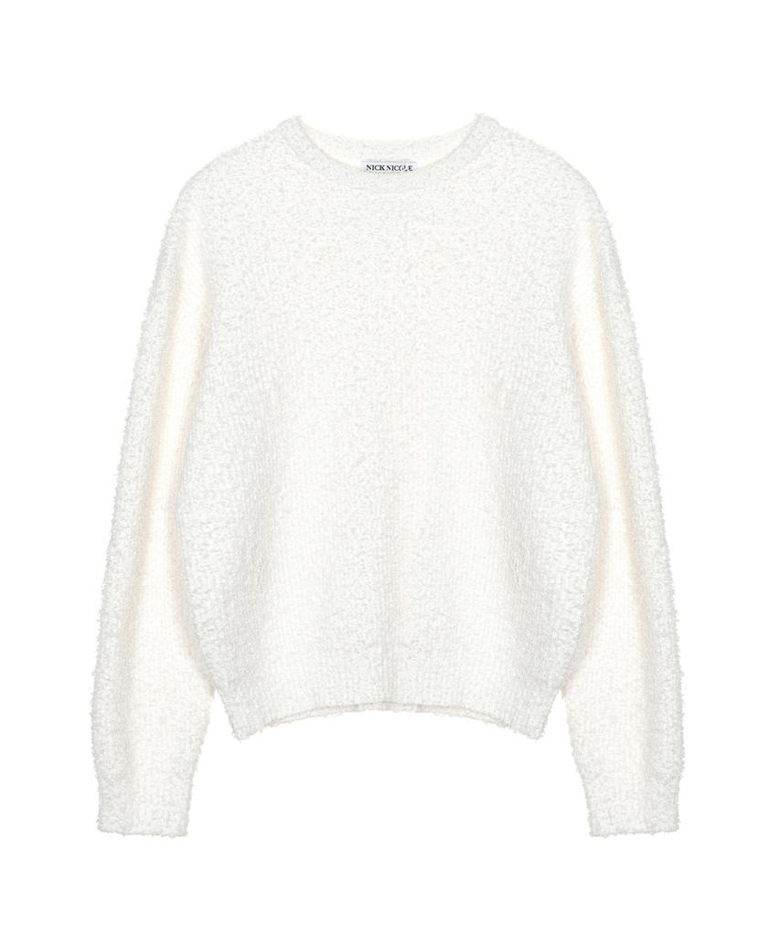 Nigaennikol Soft Boucle Ls Sweater_Cream