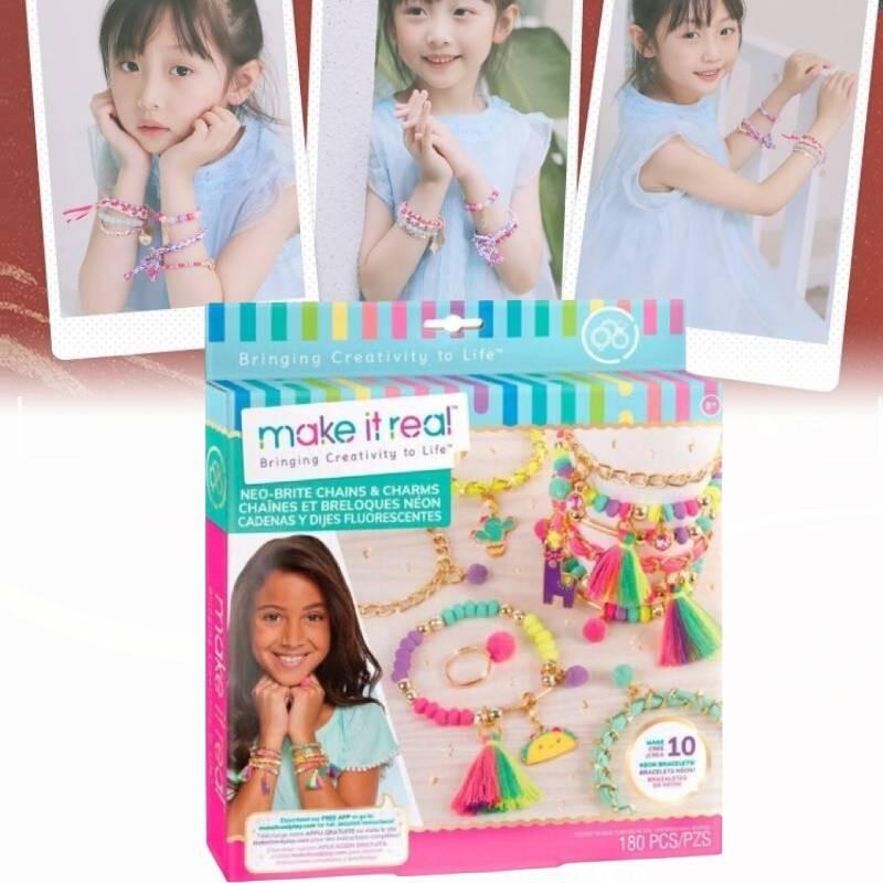 Sparkling Star And Moon Diy Beaded Bracelet Kit For Girls Crystal Jewelry Creation Set