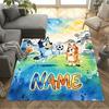 Bluey's Soccer Adventure Personalized Text Area Rug Suitable for Living Rooms Game Room Decorate room Bedrooms Antislip Carpet Anime Office Decor