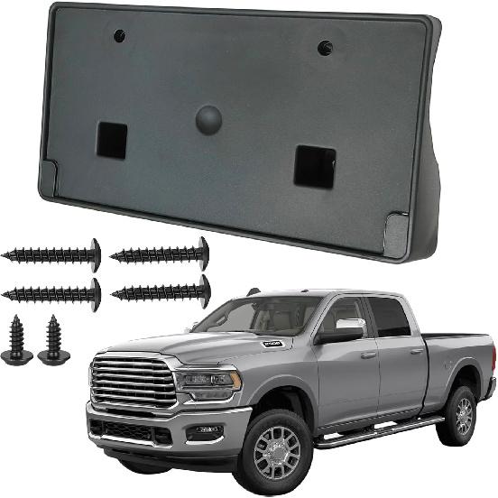 Front License Plate Frame Tag Mounting Bracket Holder Fits for 2019 2020 2021 2022 2023 2024 Ram 2500 3500 4500 5500 Replacement 68362197AA