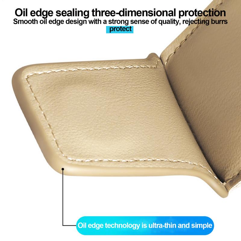 Magnetic Car Auto Sun Visor Eyeglass Hanger Clip Leather Glasses Holder  Universal Multi-Function Automobile Accessories Storage