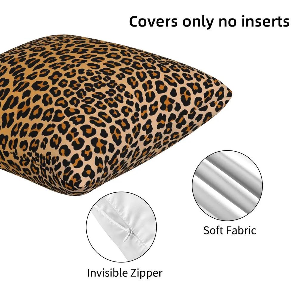 Leopard Print 2 Pcs Square Pillowcase Pillow Cover Cushion Decor Comfort Throw Pillow For Home Sofa