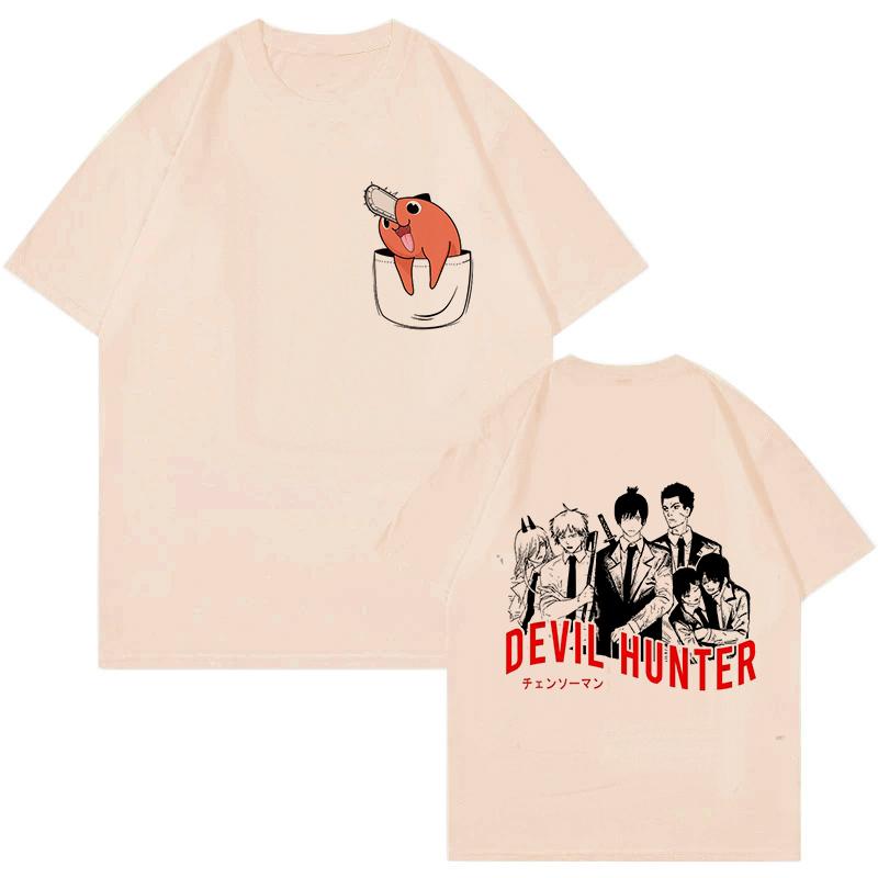 Unisex Mange Y2k Kleidung Japanischer Anime Chainsaw Man T-Shirt 90er Lustiges Pochita T-Shirt Makima Harajuku Grafik-T-Shirts Tops T-Shirt
