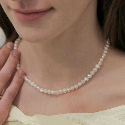 Modernlike Silver Ugly Vintage Natural Ugly Freshwater Pearl Necklace