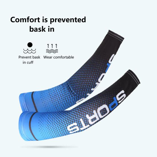 1 Pair Comfortable Sports Sleeves Good Skin-touch Efficient Thermal Insulation Anti-UV Printing Ice Sleeves Riding Accessories