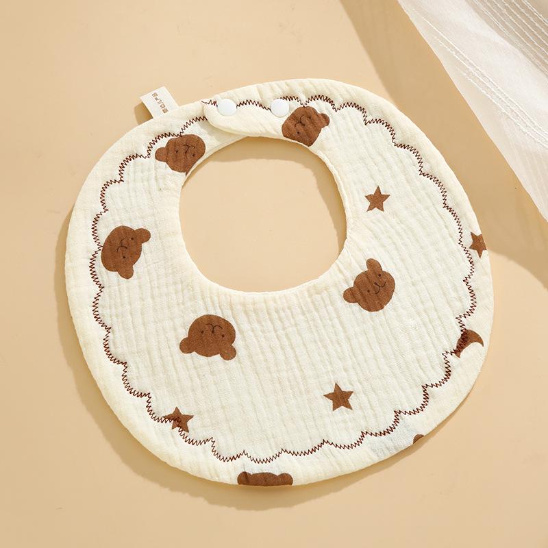 Six-Layer Cotton Petal Bib for Newborns, Boys & Girls - Thin, Soft & Absorbent