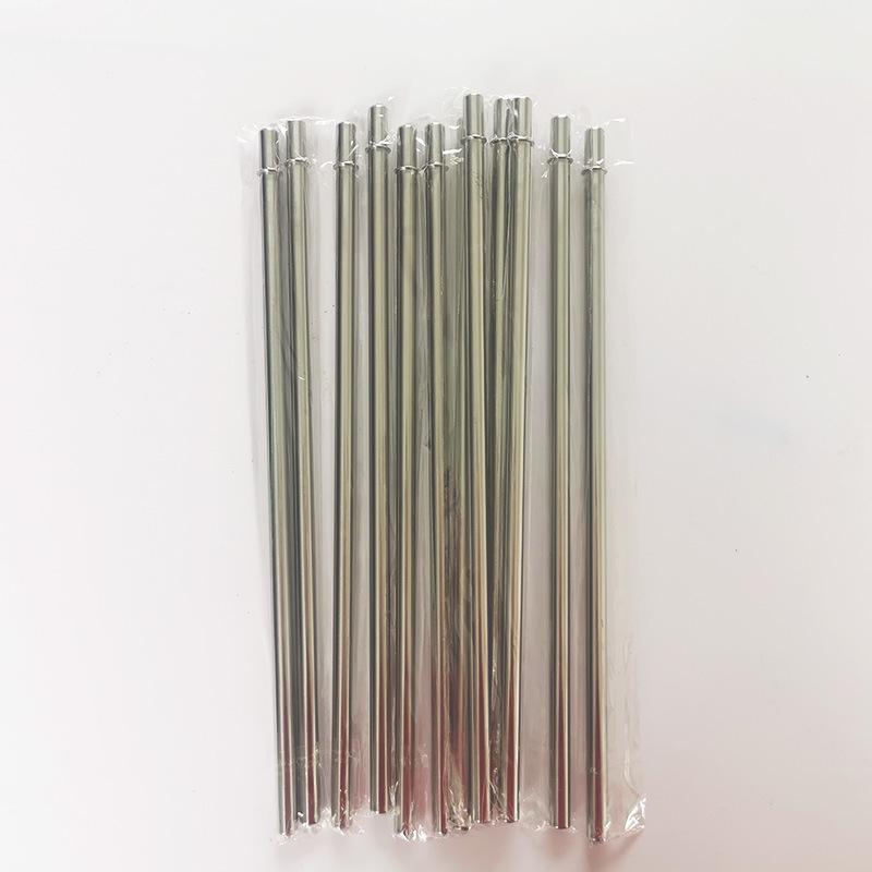 10pcs Steel Bar Drinking Straw 8mm Juice Circle Straw Anti-skid Ring Steel Straw
