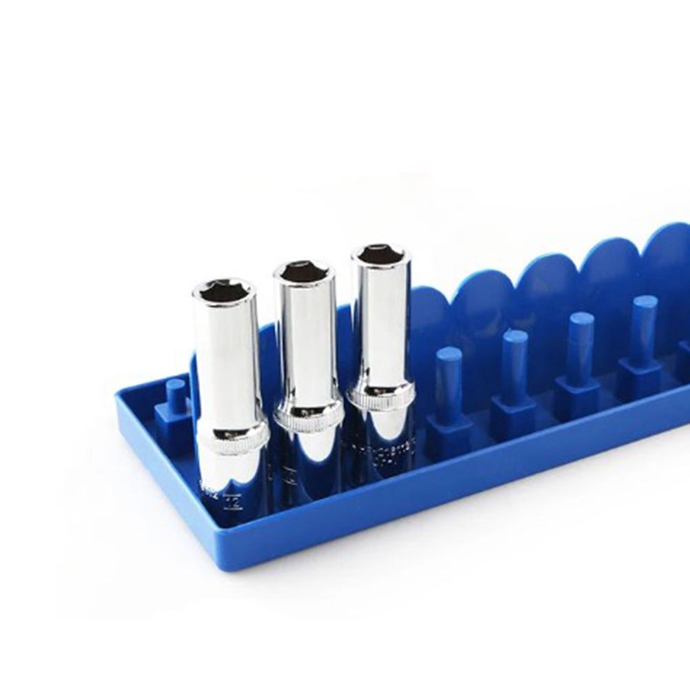 Organizer Socket Storage Blue For Garage Workshop Metric Socket Tray Rack Holder Sleeve Bracket Tool Organizer