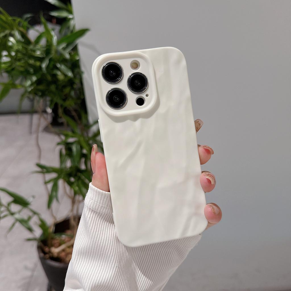 Apple Wrinkle 15 Mobile Phone Case Suitable for High-end Solid Color IPhone 16PROMAX Anti-fall Mobile Phone Protection Case