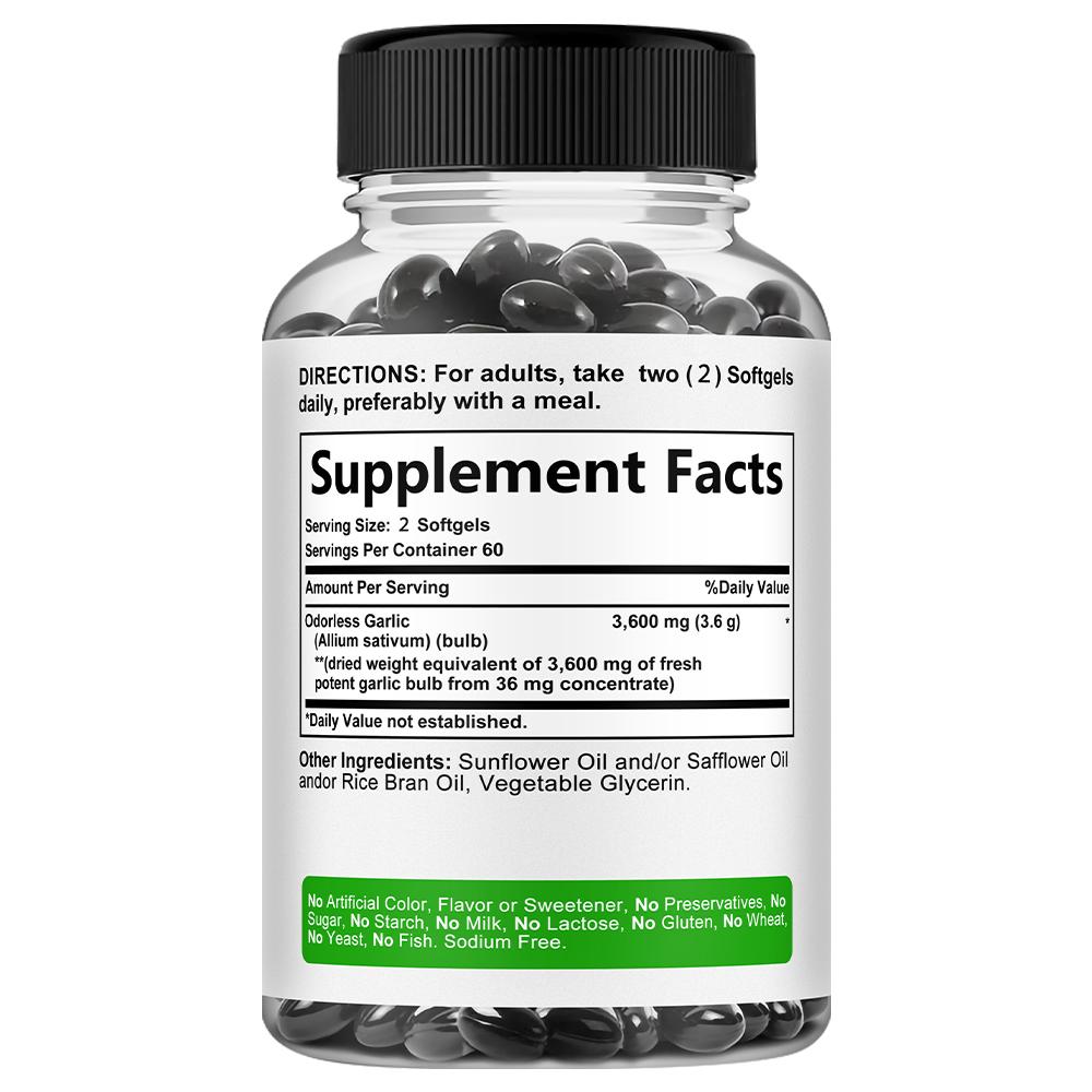 Kenofor Integratore di Aglio Inodore, Equivalente 3600mg, 120 Capsule Morbide