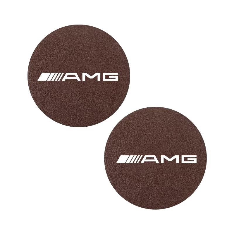 2pcs Car Water Cup Pad Holders Non-slip PUFor Mercedes Benz AMG W203 W204 W206 W220 W205 W211 W212 W201 W168 E300L GLC V8 GT SLK